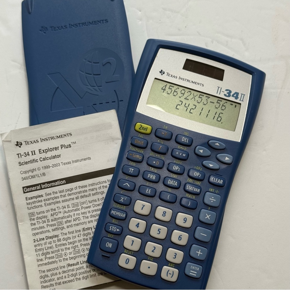 Texas Instruments TI-34 II Explorer Plus Scientific Solar Calculator School Math